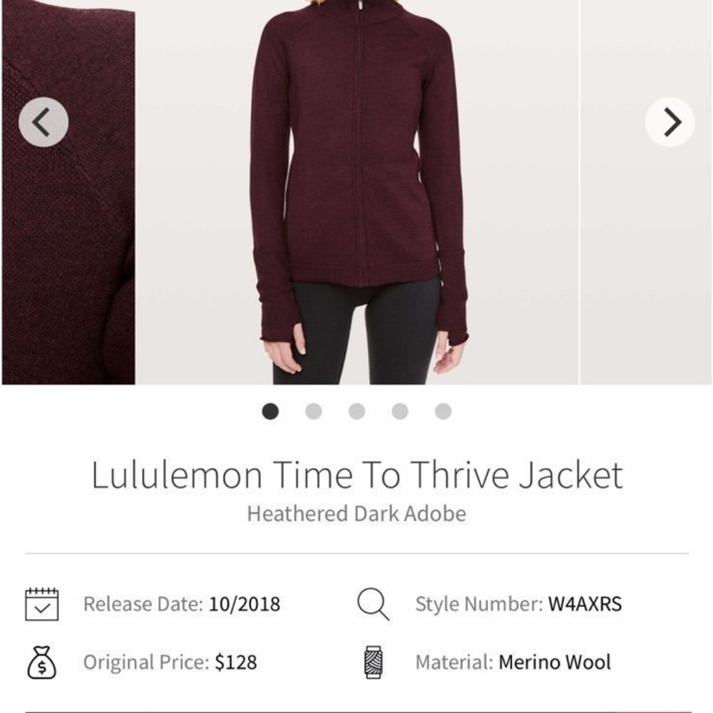 Lululemon Merino Wool Time to Thrive Jacket in Dark Adobe